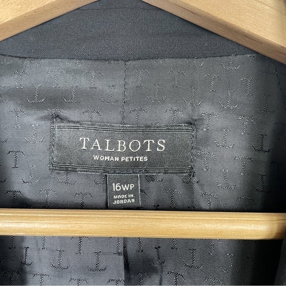 Talbots petities sz. 16 wp black tailored suit jacket | wool blend, business - Picture 7 of 10